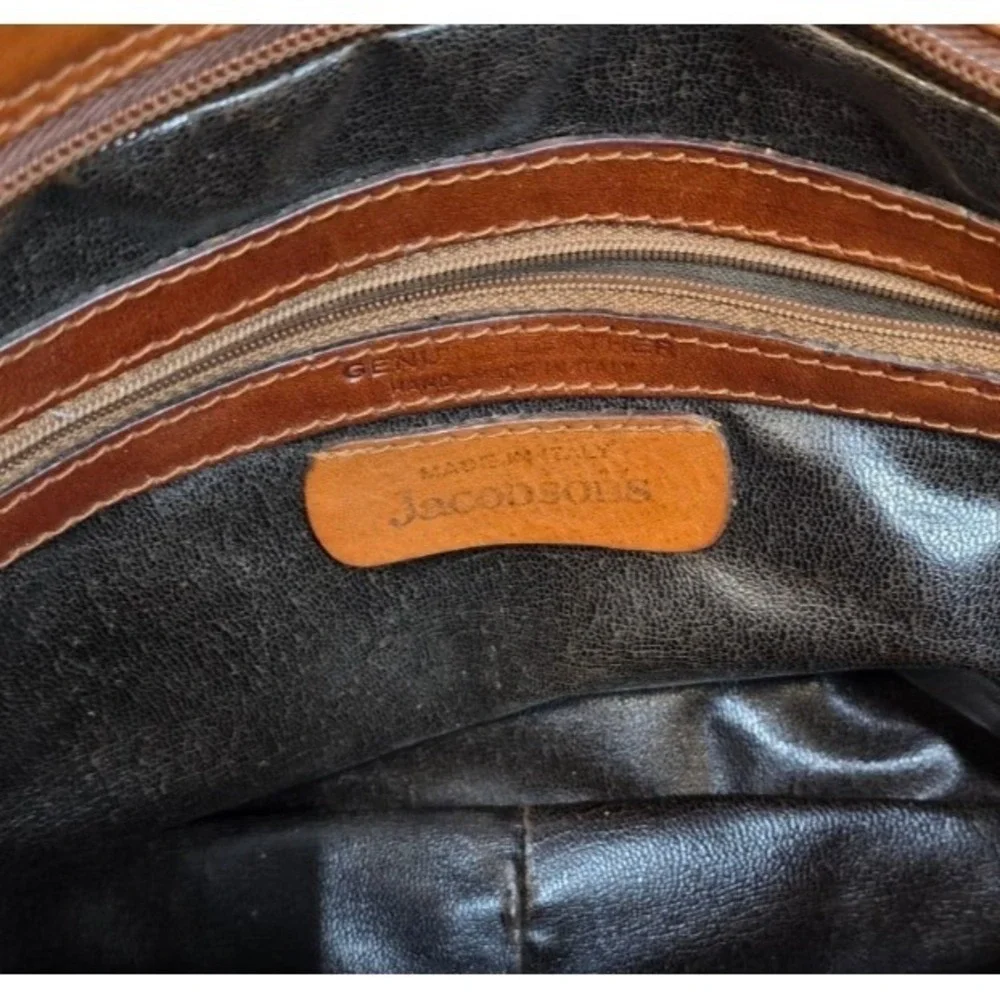 Italian‎ Made Vintage Jacobson's Leather Crossbody Brown Minimalist Luxury